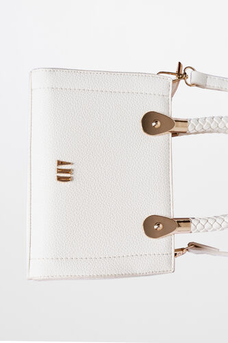 Off White Regular Textured Sling Bag, , image 5